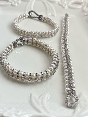 B174-Handmade Premium Round Freshwater Pearl Braided Bracelet